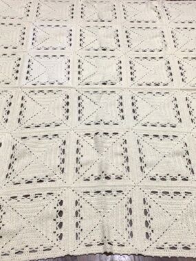Homemade crocheted bed topper, approximately 70” x 57” excellent shape